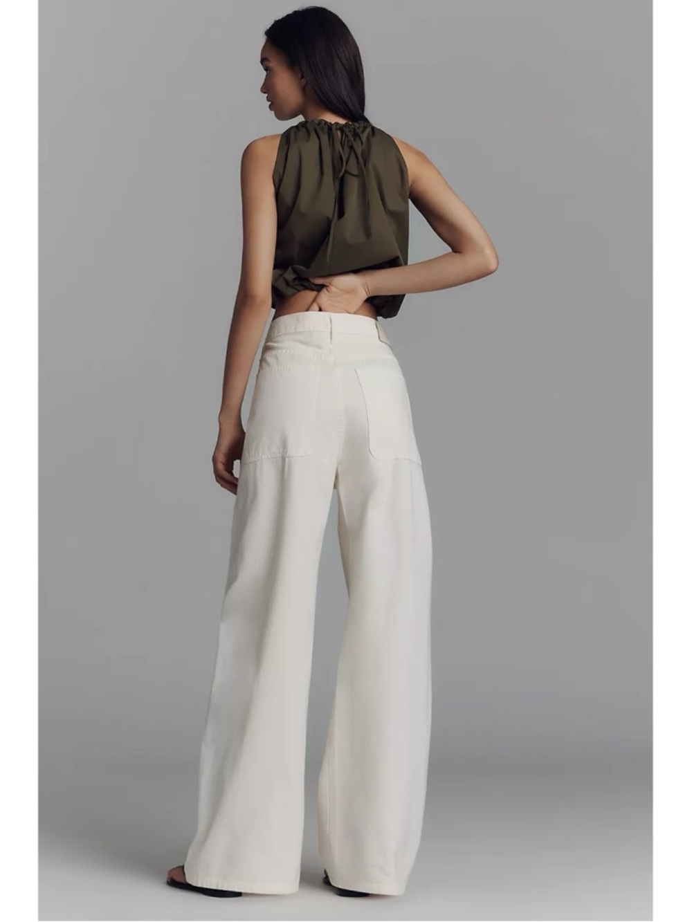 NWT Citizens of Humanity Ayla Cargo Wide-Leg Jeans Pashmina White 27 - Picture 13 of 14